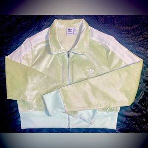 Adidas Originals Crop Neon Green Track Jacket